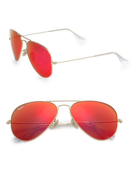 red square aviator sunglasses|red aviator sunglasses ray ban.